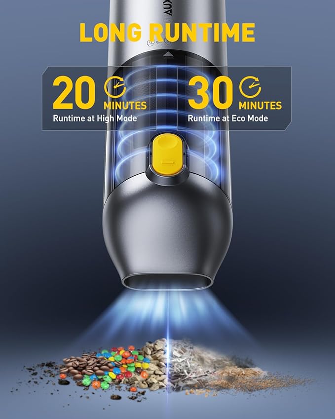 AUXITO Car Vacuum Cleaner - Portable Handheld Vacuum Cleaner 14000Pa Suction Power, Blow & Suction 2 in 1 Mini Vacuum Cleaner Hand Held Vacuum for Car, Home, Pet, Office, Gifts for Men (Silver)