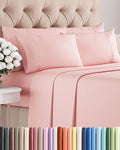 King 6 Piece Sheet Set - Comfy Breathable & Cooling - Ultra-Soft Hotel Luxury Bedding Set with 8-16 Inch Deep Pockets - 1 Flat & 1 Fitted Sheet & 4 Pillowcases - Wrinkle Free & Easy Care - Baby Pink