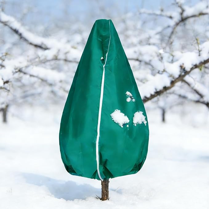 Plant Covers Freeze Protection-78"W x 110"H Extra Large Frost Blankets for Outdoor Plants, 2.4oz/yd² Heavy-Duty Christmas Tree Covers with Zipper & Drawstring – Reusable Winter Plant Freeze Cloth