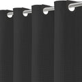 Inhousolu No Hook Waffle Weave Shower Curtain with Removable Snap in Fabric Liner Set for Bathroom, 230 GSM Heavy Duty Weighted Hem, Water Repellent Washable Bath Curtains, 72 x 84 Inch, Black