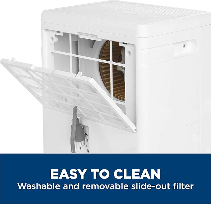 GE Portable Dehumidifier 35 Pint, Perfect for Bedroom, Basement & Garage or Rooms up to 3000 Sq Ft, Ideal for High Humidity Areas, Complete with Empty Bucket Alarm & Clean Filter Alert