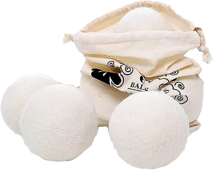 Wool Laundry Balls, 6PCS Hand Laundry Dryer Balls 6cm/2.4in Reusable Fabric Softener Wool Dryer Clothes Washing Auxiliary Parts for Speeding Up Dry Time