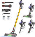 MONSGA Cordless Vacuum Cleaner, 45KPa 400W Stick Vacuum for Home, 50Mins Anti-Tangled Vacuum Cleaner with Charging Dock, Light-Weighted Handheld Vacuum for Pet Hair/Carpet/Floor (Gold&Purple)