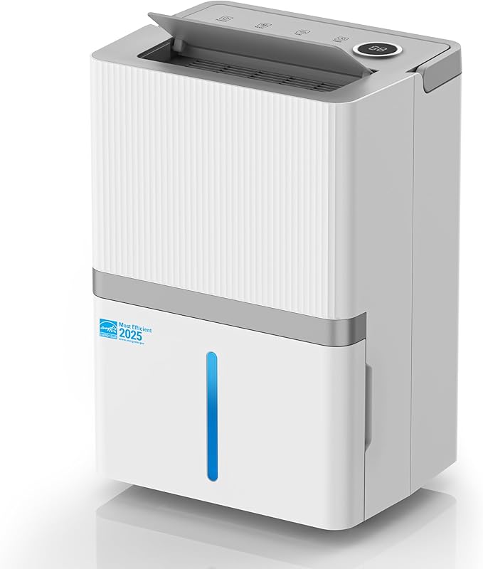 HUMILABS 5000 Sq.Ft Dehumidifier for Basement and Home, 75 Pints Most Efficient Energy Star 2025 Dehumidifier with Drain Hose, Smart Humidity Control, 24H-Timer, for Bedroom, Bathroom, Large Room