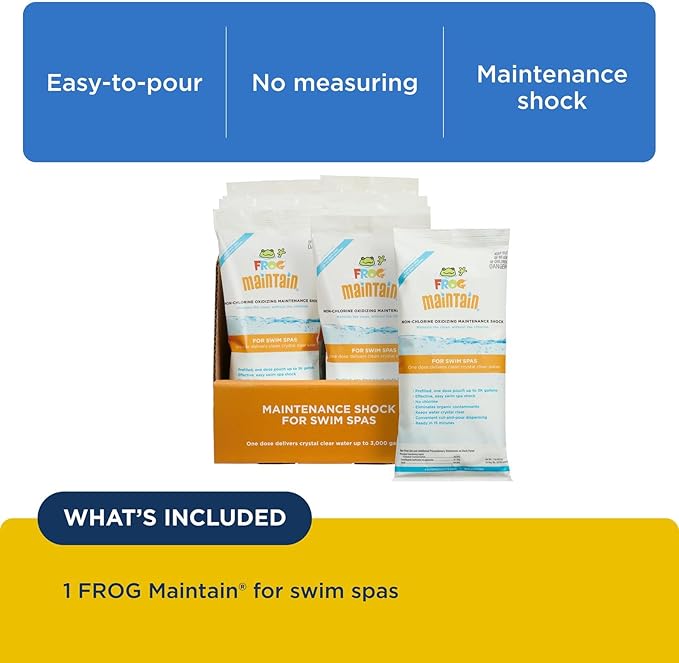 FROG Maintain for Swim Spas - Non-Chlorine Shock for use with Swim Spa FROG @Ease Floating System - Single Dose Packets for Easy Swim Spa Maintenance & Treatment - 2 Pack