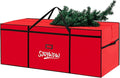 Christmas Tree Storage Bag, 9 Ft Christmas Tree Bag, Reusable Heavy Duty 600D Oxford Cloth, Built-in Double Mesh Bags, Double Zippers for Large Artificial Christmas Tree(65×18×27in, Red)