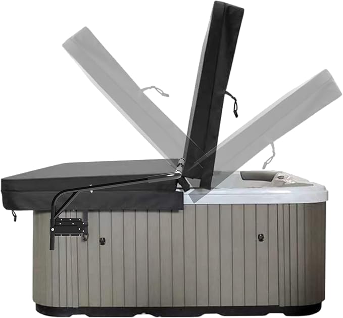 Spa Cover Lifts, Hot Tub Cover Lift &Pivot Top Mount Spa Removal System Reinforced Bracket, Hot Tub Cover Lifter fits Most Hot Tub Sizes Spa Cover Lift