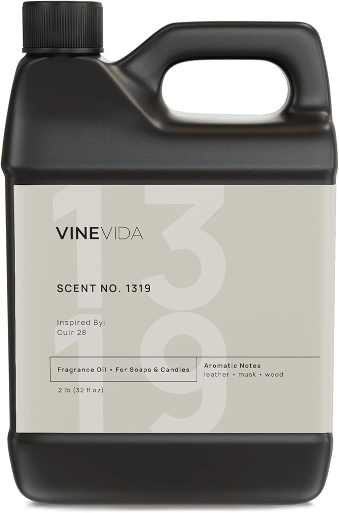 VINEVIDA Scent NO. 1319 Fragrance Oil - 32oz (2lbs) - Inspired by: Cuir 28 Fragrance Oil for Candle Making - Made in USA Candle Scents Scents for Soap Making