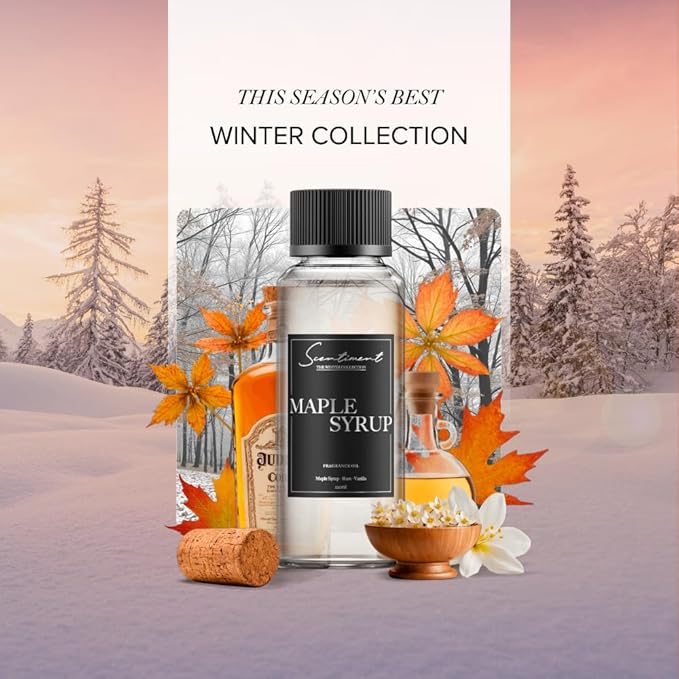 Scentiment Diffuser Oil - Maple Syrup Winter Collection | Aromatherapy Home Fragrance | Luxurious Scent with Notes of Maple Syrup, Rum, Vanilla (120ml)