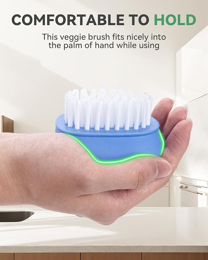 SXhyf Vegetable Brush Scrubber for Food [Black Stiff Bristles Brush + White Soft Bristles Brush] Potato Scrubber, Dishwasher Safe Veggie & Fruit Cleaning Brush for Mushrooms, Carrots, Lemons, Eggs