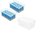 Nprohuge Wire Storage Baskets, Upright Freezer Organizer Bins - 3 Pack Freezer Baskets, Pantry Baskets For Kitchen Cabinets, Pantry, Closets, Bathroom, Office, White