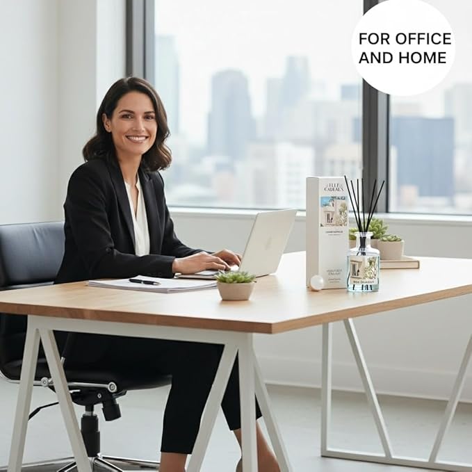 Wood Sage & Sea Salt Oil Reed Diffuser | Long Lasting Home Fragrance Essential Oils | Reed Diffusers for Home, Room, & Bathroom | Housewarming Gift | 6oz