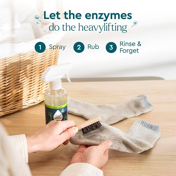 Puracy Stain Remover, Natural Based Travel and Laundry Stain Cleaner for Clothes, Baby Essentials, Kids Stains, Oil and Fabric Spot Cleaner, Unscented (Stain Remover Spray and Refill, 64 fl oz)