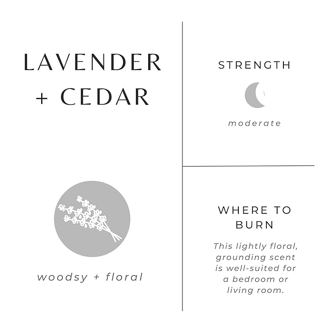 Slow North Lavender + Cedar Candle - Essential Oils and Pure Soy Wax Candle in a Reusable Frosted Glass Jar - A Unique Scented Candle Hand-Poured in The USA (8 oz)