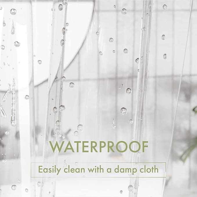 AmazerBath Extra Long Shower Curtain Liner, Clear, 84 Inches Long, 72x84 Plastic Curtain Liner, Cute PEVA Tall Shower Liner for Bathroom with 3 Magnets