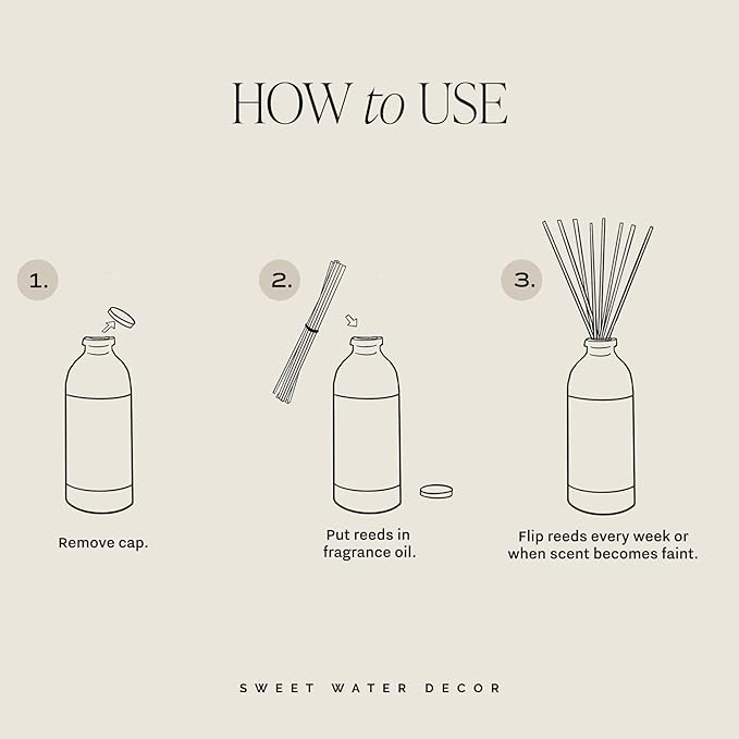 Sweet Water Decor Warm and Cozy Reed Diffuser Set - Orange, Cinnamon, Clove, and Pine Fall and Winter Scented Diffuser - Scent Diffusers for Home, Long Lasting Fragrance, Made in The USA
