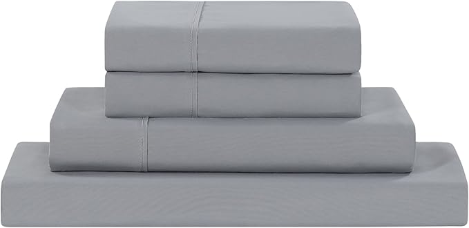 Modern Threads Soft Microfiber Solid Sheets - Luxurious Microfiber Bed Sheets - Includes Flat Sheet, Fitted Sheet with Deep Pockets, & Pillowcases Stone California King
