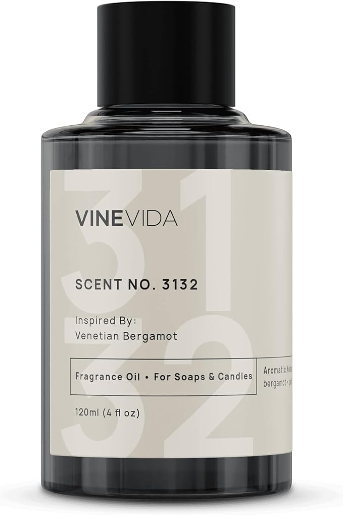 VINEVIDA Scent NO. 3132 Fragrance Oil - 120mL (4oz) - Inspired by: Venetian Bergamot Fragrance Oil for Candle Making - Made in USA Candle Scents Scents for Soap Making