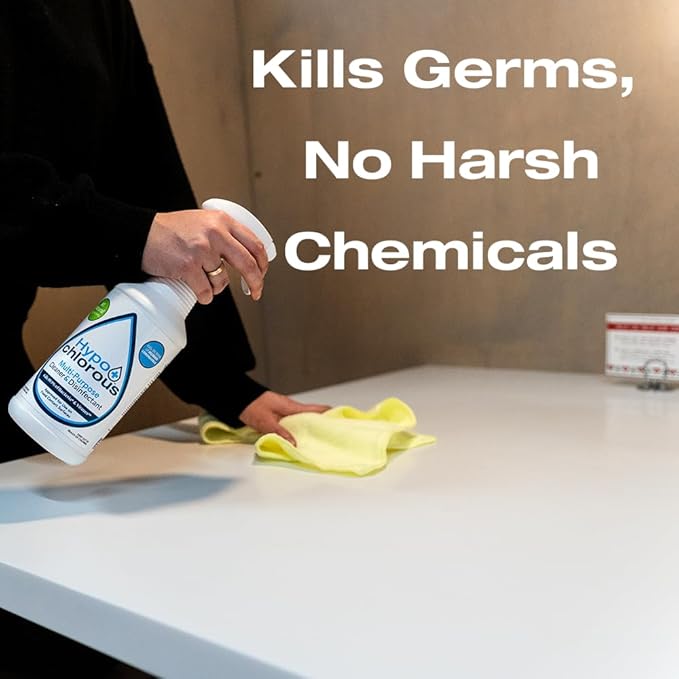 Hypo+Chlorous Hypochlorous Acid Spray For Home 32oz - Cleaner & Disinfectant – Safe for Kids & Pets – Multi-Purpose Hypochlorous Acid Cleaner – Eco-Friendly HOCl Spray
