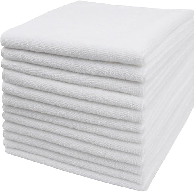Tricol Clean Microfiber Cleaning Cloth, 16in*16in, 12 Pack Ultra-Thick Cleaning Rags, Super Absorbent, Lint Free & Streak Free Cleaning Towels for Car, House, Kitchen, Office
