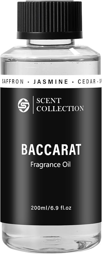 Luxury Hotel Scent Baccarat Diffuser Oil Waterless Essential Aromatherapy for Cold Air & Car Diffusers – Long Lasting Refill for Large Room & Home - Non Toxic,Signature Saffron Cedar(200ml/6.76Fl oz)