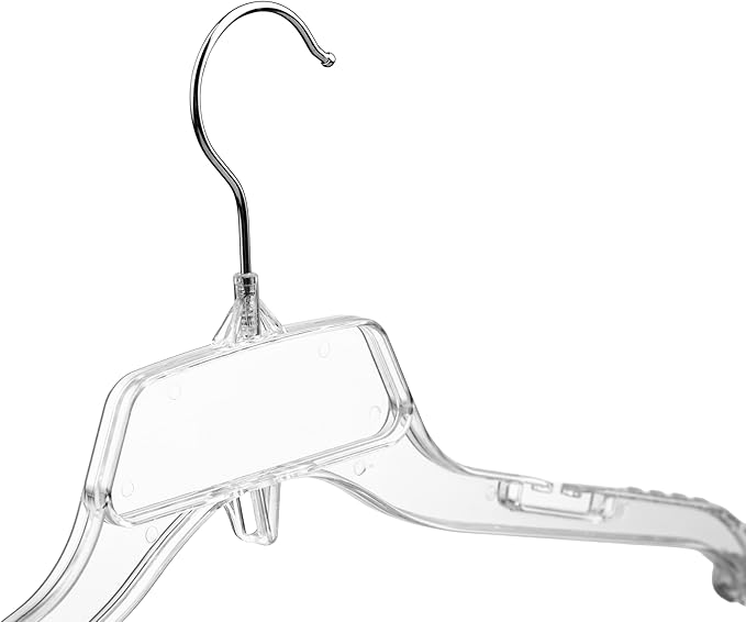 DEILSY™ Clear Plastic Clothes Hangers - Durable Clothing Hangers - Versatile Plastic Hangers for Organizing Garments for Shirt, Dress and Coat - 100 Pack