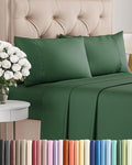 Twin XL 4 Piece Sheet Set - Comfy Breathable & Cooling - Ultra-Soft Hotel Luxury Bedding Set with 8-16 Inch Deep Pockets - 1 Flat & 1 Fitted Sheet & 2 Pillowcases - Wrinkle Free & Easy Care - Emerald