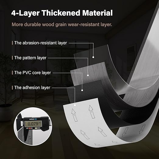 Peel and Stick Floor Tile Vinyl Plank Flooring Sample Set of 5 Packs, INMOZATA Self Adhesive Waterproof Vinyl Flooring Wood Grain Look Floor Tile for Bedroom, Living Room, Kitchen, RV (Sample)