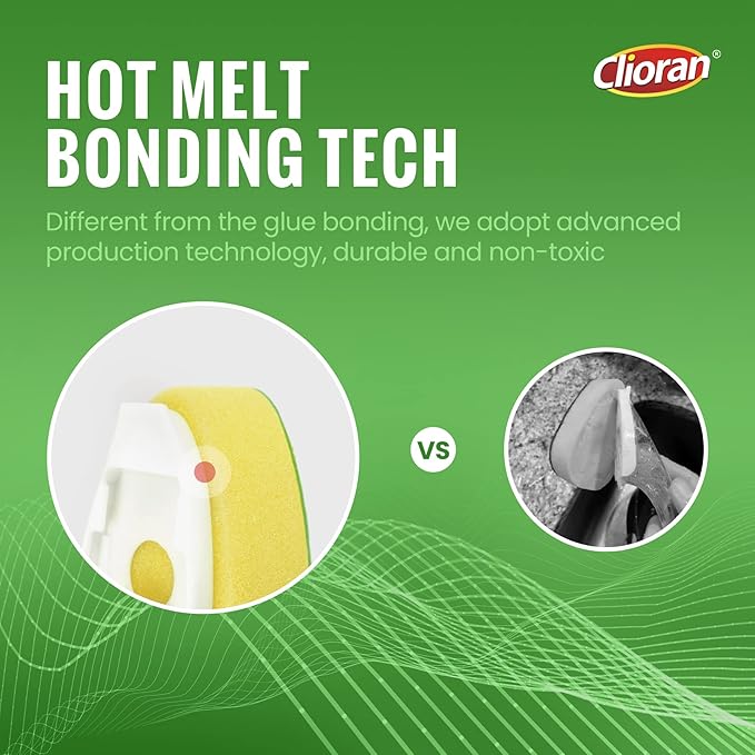 Clioran Leak Proof Dishwand Refills with Scrub Dots,Non Scratch Sponge Heads for Dish Wand,20% Thicker Heavy-Duty Scrubber Replacement,Fits Most Handles,Works with All Dish Soaps,Ideal for Kitchen