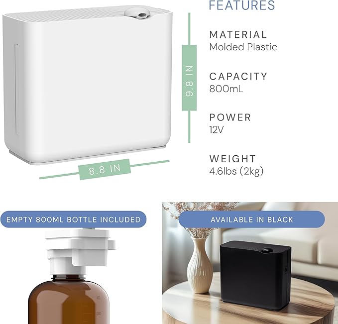 Air Esscentials The Radiant Smart Scent Air Machine – Large Nebulizing Waterless Diffuser for Whole Home & Commercial Use, Bluetooth/App Control, Covers 4,000 sq. ft., White