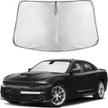 EcoNour Windshield Sun Shade Compatible for Dodge Charger 2011–2023 | Sedan Front Window Sunshade | Foldable Sun Visor Protector | Blocks UV Rays & Reduces Heat