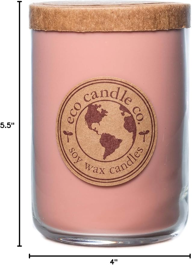 ECO CANDLE CO. Recycled Candle, Fig & Oak, 26 oz. - Scents of Figs, Cranberries, Leather, & Musk - 100% Soy Wax, No Lead, Kraft Paper Label & Lid, Hand Poured, Made from Midwest Grown Soybeans