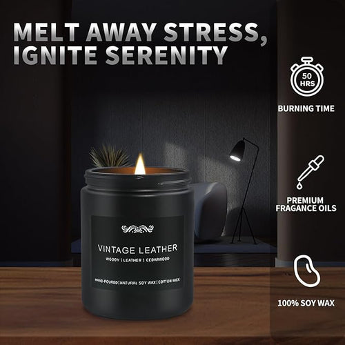 6 Pack Candles for Home Scented Aromatherapy Candles Gifts Set for Mens, Men Candle Set, 42 oz 300 Hour Long Lasting Candles Gifts for Men Birthday, Christmas
