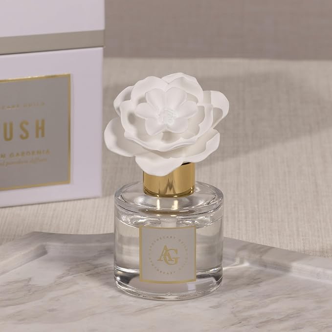 Zodax Grand Casablanca Porcelain Oil Diffuser (1.69 oz, Tahitian Gardenia Blush)