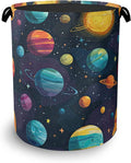 Celestial Planet Laundry Basket,Foldable with Handles Tote Bag Oxford Cloth for Bathroom Bedroom Dirty Clothes Storage Bucket 16" x 20.8"