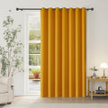 ChrisDowa Room Divider Curtain 108 Inches Long, Wide Blackout Sliding Door Curtain for Bedroom, Room Darkening Privacy Window Curtain for Patio Door (1 Panel Set, Mustard Yellow, 100 x 108 Inch)