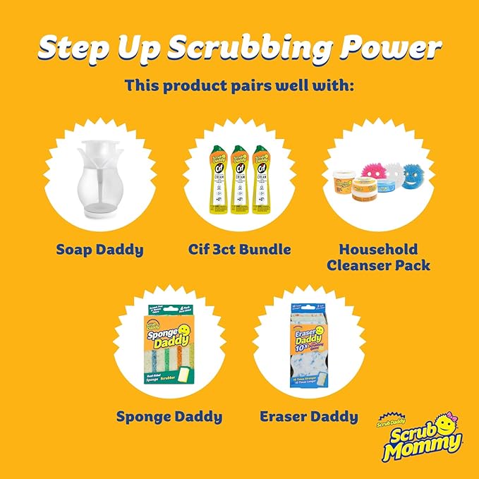 Scrub Daddy Scrub Mommy Sponges - Dish Scrubber + Non-Scratch Cleaning Sponges Kitchen, Bathroom + Multi-Surface Safe - Stain + Odor Resistant Dual-Sided Dish Sponges for Scrubbing (3 Count)