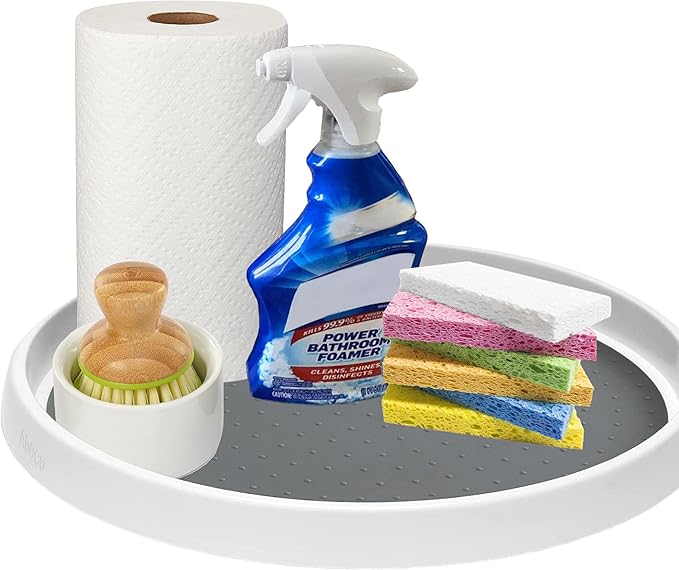 Set of 2, 12 Inch Non-Skid Lazy Susan Organizer, Pantry Lazy Susan Turntable for Cabinet, Kitchen Cabinet Organizer, Pantry Organization and Storage -Size- 12"x1.5"