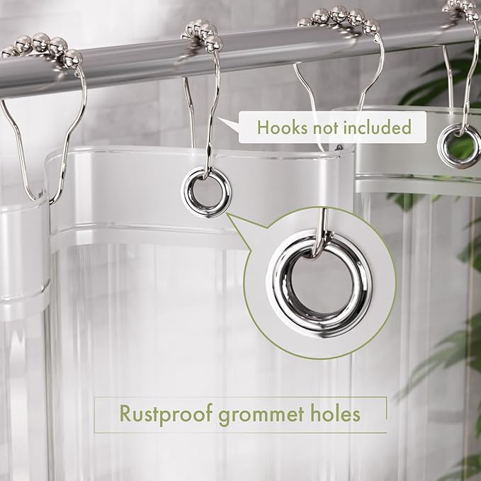 AmazerBath Extra Long Shower Curtain Liner 72x108, Clear Shower Curtain Liner Tall, Waterproof Plastic Shower Liner, Washable PEVA Shower Curtain with 3 Magnets and 12 Rustproof Metal Grommets