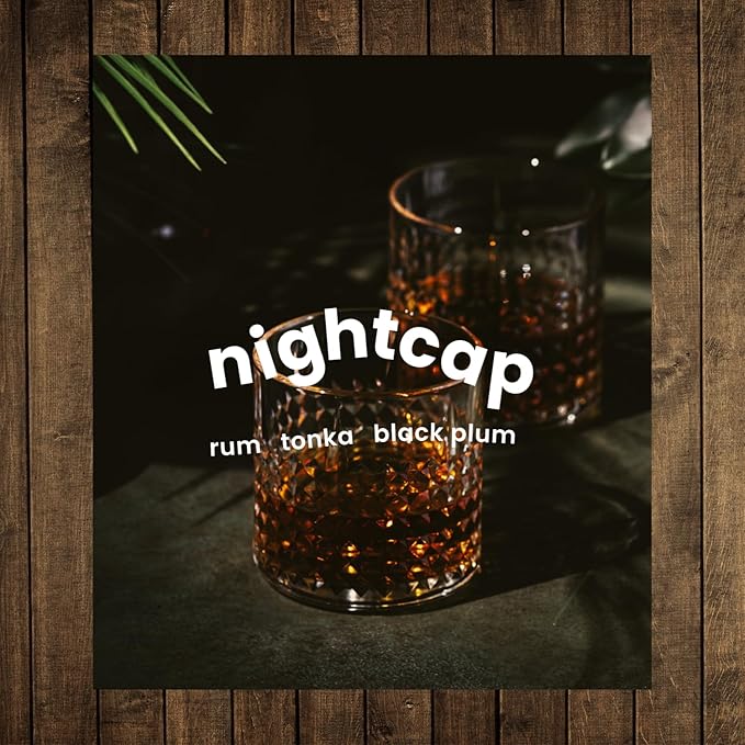 Moodcast Nightcap Scented Candle – Aesthetic Candle for Home, Rum, Black Plum & Tonka, Clean Coco Wax Blend, Vegan, Paraben-Free, 45-Hour Long Lasting Burn – 8oz