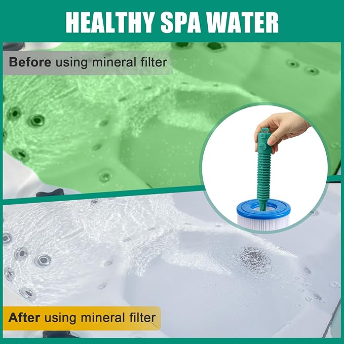 Replacement for Frog Filter Mate Mineral Cartridge, Prefilled Spa Stick Inserts for Hot Tubs, Reduces Chlorine/Bromine by 50%, Lasts 4 Months, Works for Frog Spa Sanitizing Systems