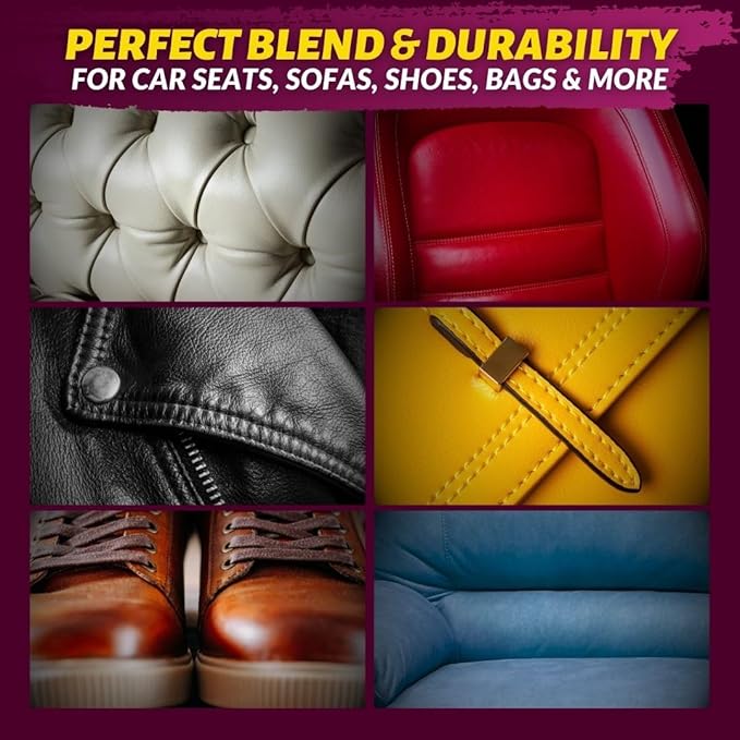 COCONIX Leather & Vinyl Repair Kit - Brown & Shades | Fix Tears, Holes, Scratches, and Peeling on Leather and Vinyl Furniture, Car Seats, and Jackets | Easy Application with Customizable Colors