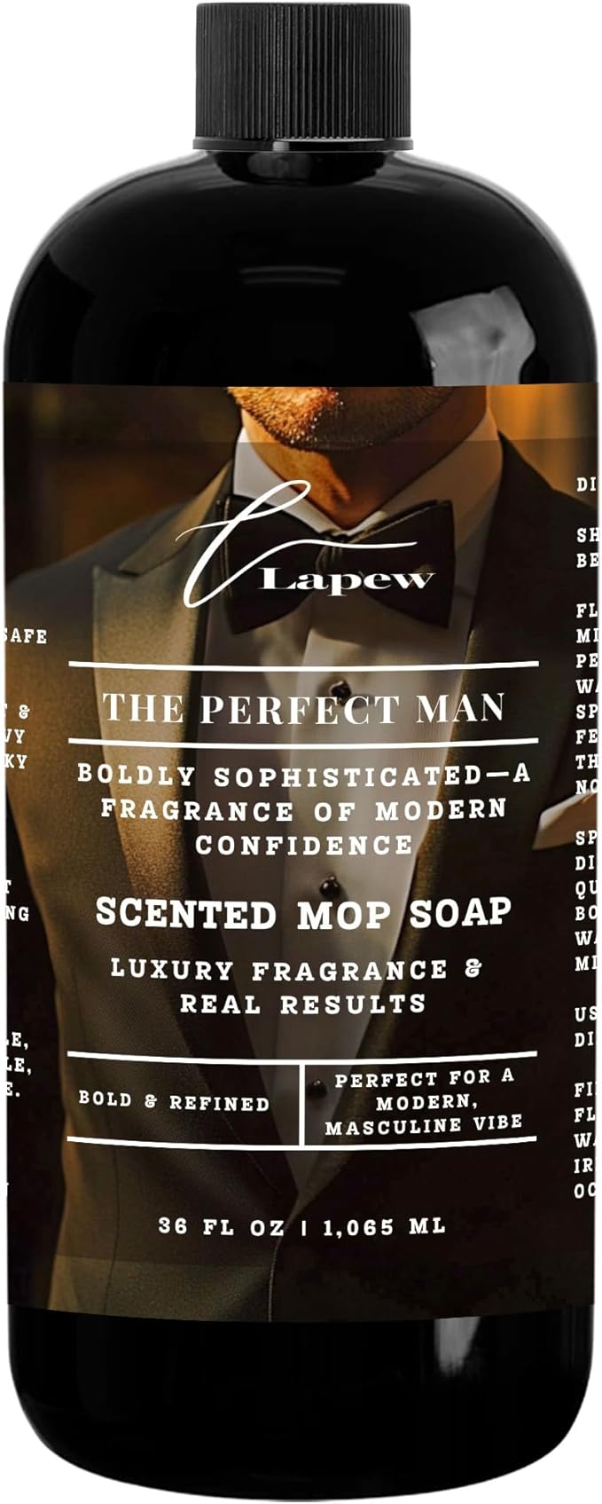 Lapew The Perfect Man Scented Mop Soap Concentrate 36 oz | Premium Fragranced Floor Cleaner | Streak-Free | Hard Floor Cleaning Solution | Eco Friendly | Made in USA