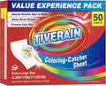 TIVERAIN 50 pcs Coloring-Catcher Sheet for Laundry,Color Grabbers Laundry Sheet,Allow Mixed Washes and Prevents Color Runs,Fragrance Free Color Absorber Sheets for Family No Fluorescent Agent