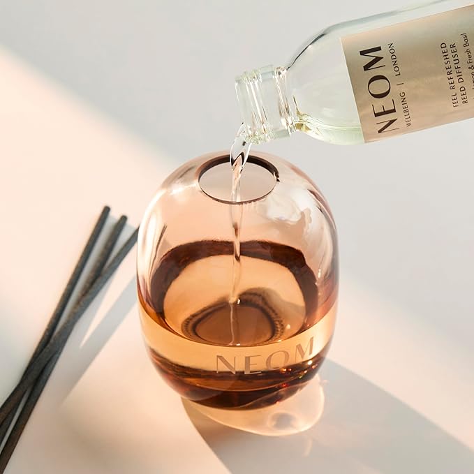 NEOM Feel Refreshed Reed Diffuser Refill, 100ml I Sicilian Lemon and Fresh Basil I 100% Natural fragrances for 12 Weeks I Pure Essential Oils I Energising