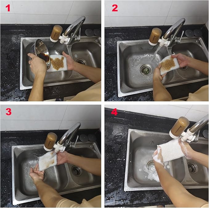 New thickened 7.8 * 7.8 inch double-sided metal wire dishwashing cloth, suitable for both dry and wet use, scratch free dishwashing cloth, kitchen cleaning, cookware, tableware, sink (4 pieces)