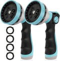 AUTOMAN Garden Hose Nozzle Sprayer - 10 Spray Patterns, 2 Pack Thumb Control Water Hose Nozzle Outdoor, Heavy Duty Spray Nozzles for Watering Garden, Cleaning Window, Washing Car, Showering Pets