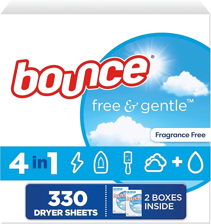 Bounce Free & Gentle Dryer Sheets, Unscented, 330 Count
