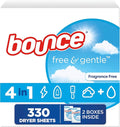 Bounce Free & Gentle Dryer Sheets, Unscented, 330 Count