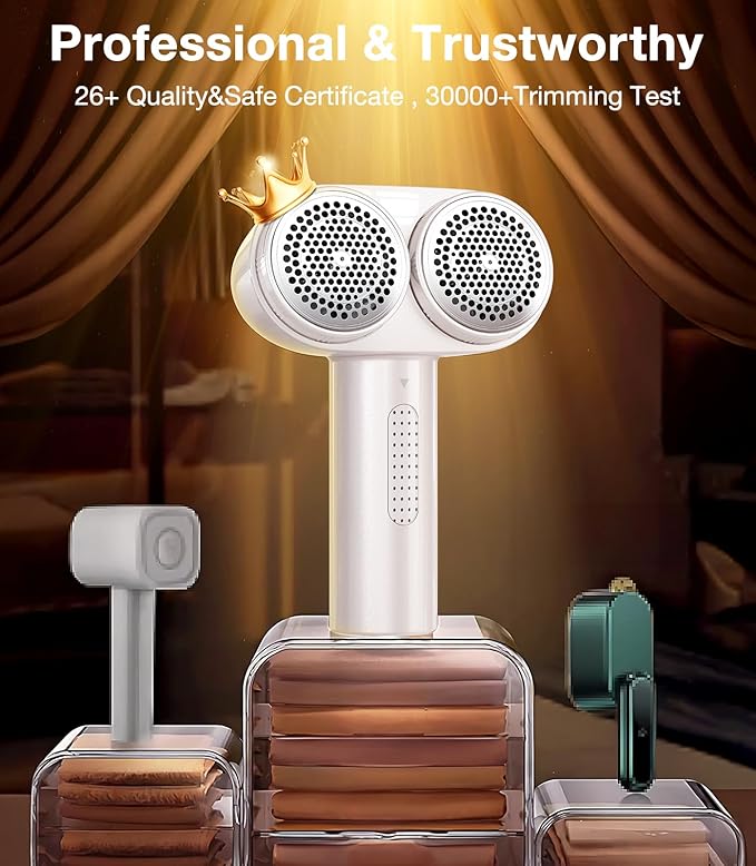 DesertWest Fabric Shaver, 2025 Flagship 3000mah Rechargable Lint Remover, Lint Shavers to Remove Pilling, 3-Speed Sweater Shaver, Large Electric Shaver for Clothes Couch Furniture